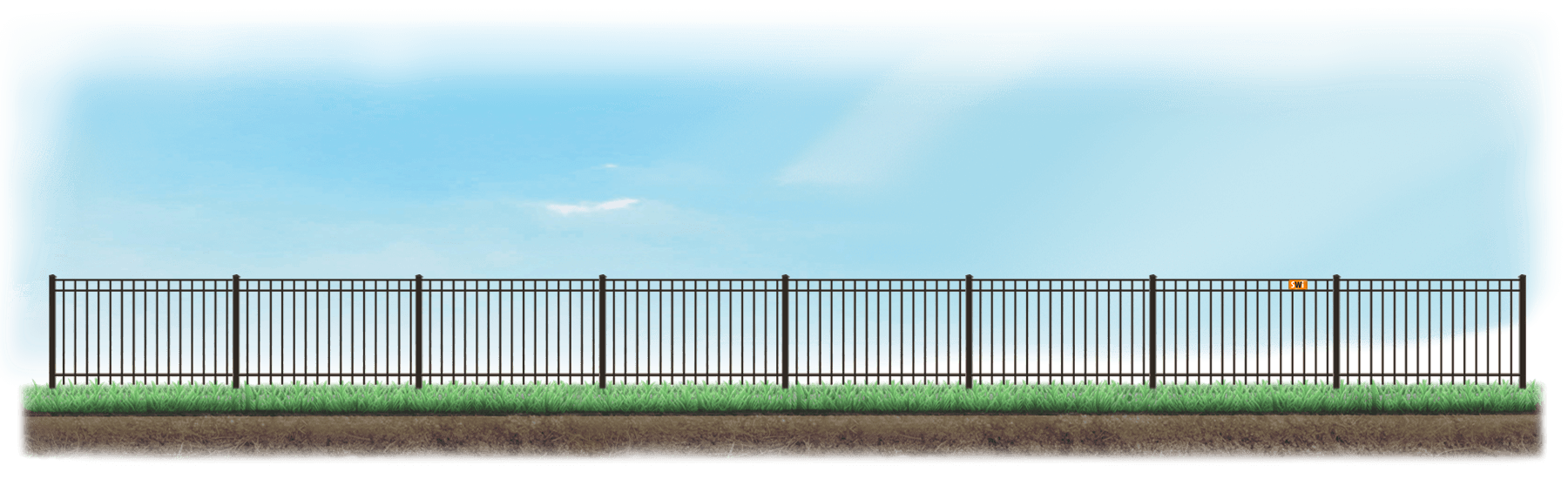 A level fence installed on level ground in Houston, Texas