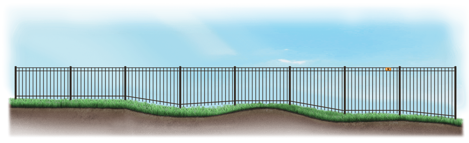 A level fence installed on uneven ground Houston Texas